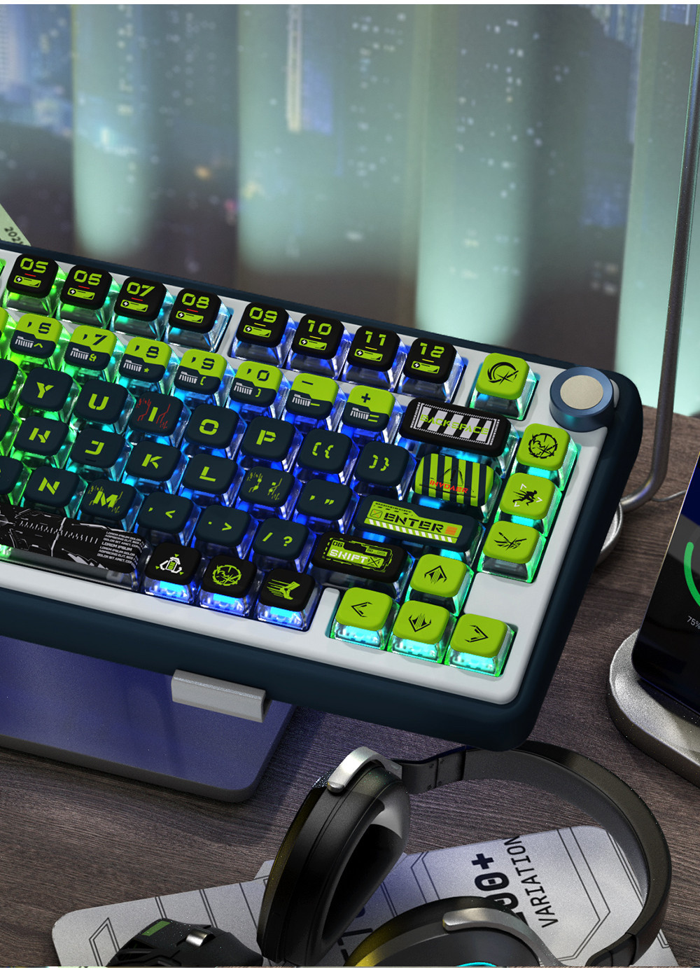 【Local Delivery】Ghostrunner Four Sided Shine Through Crystal Keycap MSA ...
