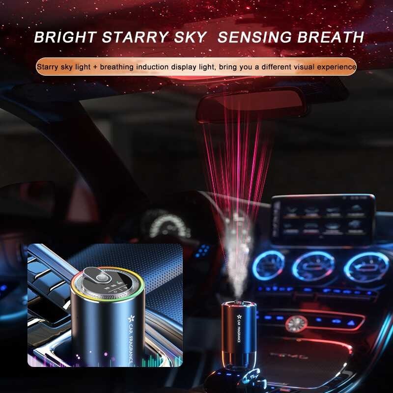 Car Perfume Air Freshener LED Starry Projection Light Oil Fragrance ...