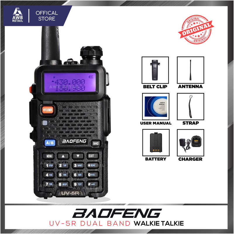 Baofeng/Platinum Uv5R Dual Band Walkie Talkie TwoWay Radio Shopee