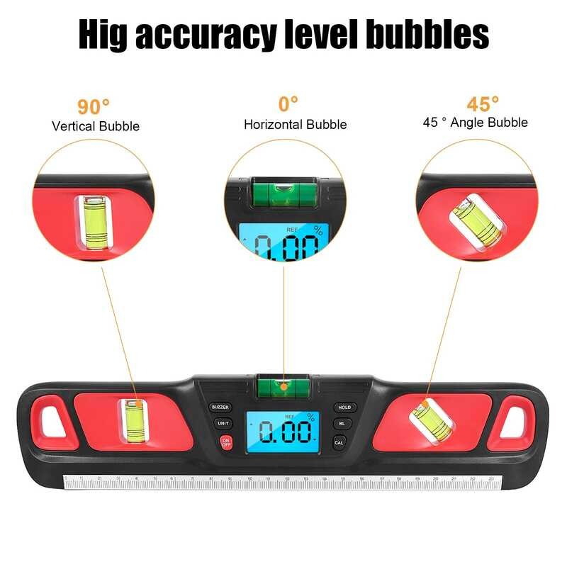 Digital Spirit Level Protractor 360 Degree Angle Finder Incometer ...