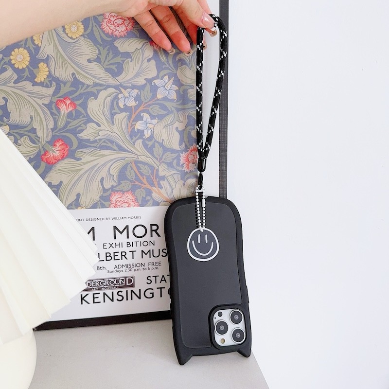 Mobile Phone Smile Chain Ring Cord For Keys With Patch Wrist Strap ...