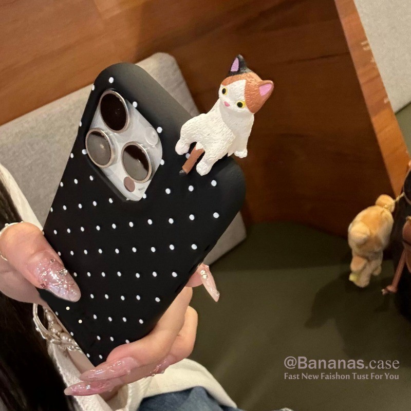 iPhone 16 15 14 13 12 11 Pro Max X Xr Xs Max Phone Case 3D DIY Cat