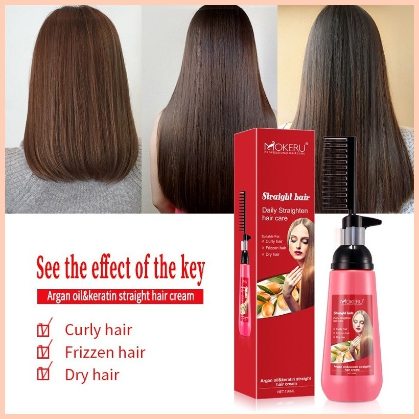 ☑ ☌ MOKERU 2024 Hair Straightener Treatment Cream Permanent Rebonding