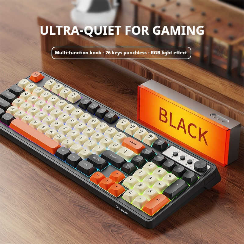 G98 Gaming EWEADN Office Keyboard, film with raiow Backlit USB Wired ...