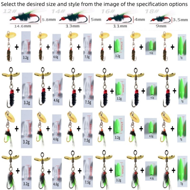 Fly Fishing set mini Fly lure + throwing connector Fly lure Baits micro ...