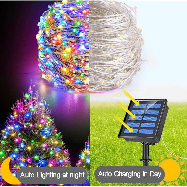 103M/52M/42M/32M/22M/12M/7M Waterproof Solar Raya String Lights 8 Modes ...