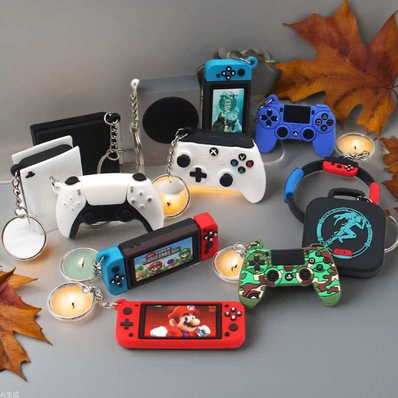 Chibi Ps5 Model Keychain Mini Game Boy Key Chain Car Bags Gamepad ...