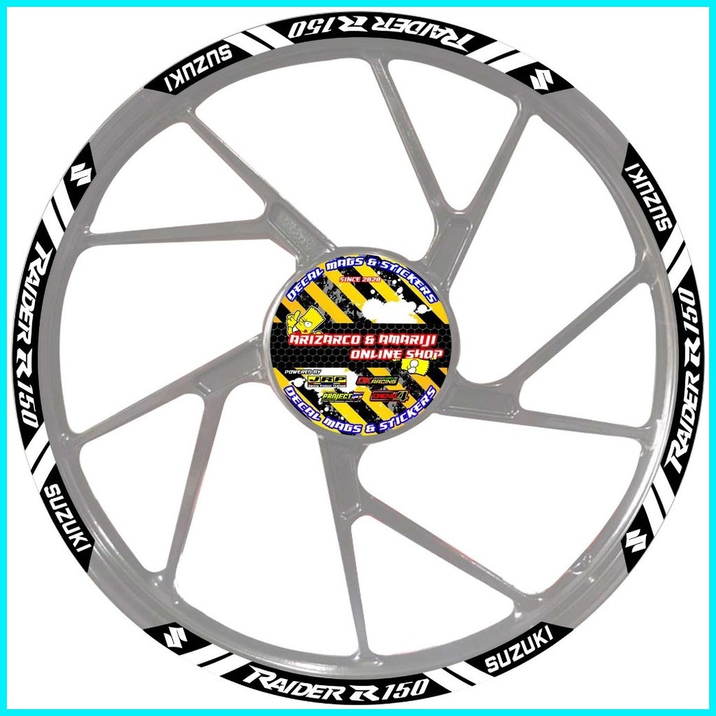 RAIDER R150 NEW MAGS STICKER DECALS (SET FOR 2 WHEELS, FRONT AND REAR ...