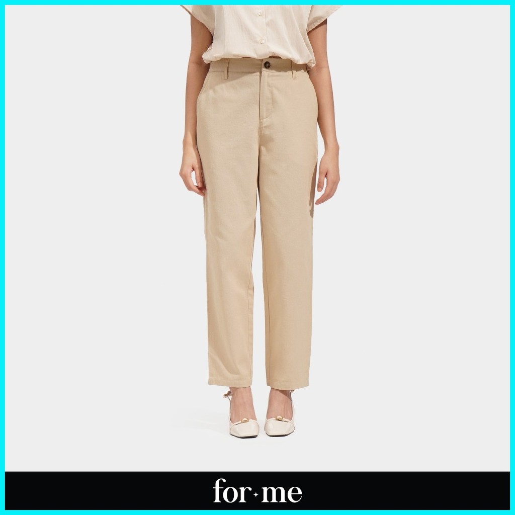 ForMe Slim Cozy Pants for Women (Beige/Olive) | Shopee Philippines