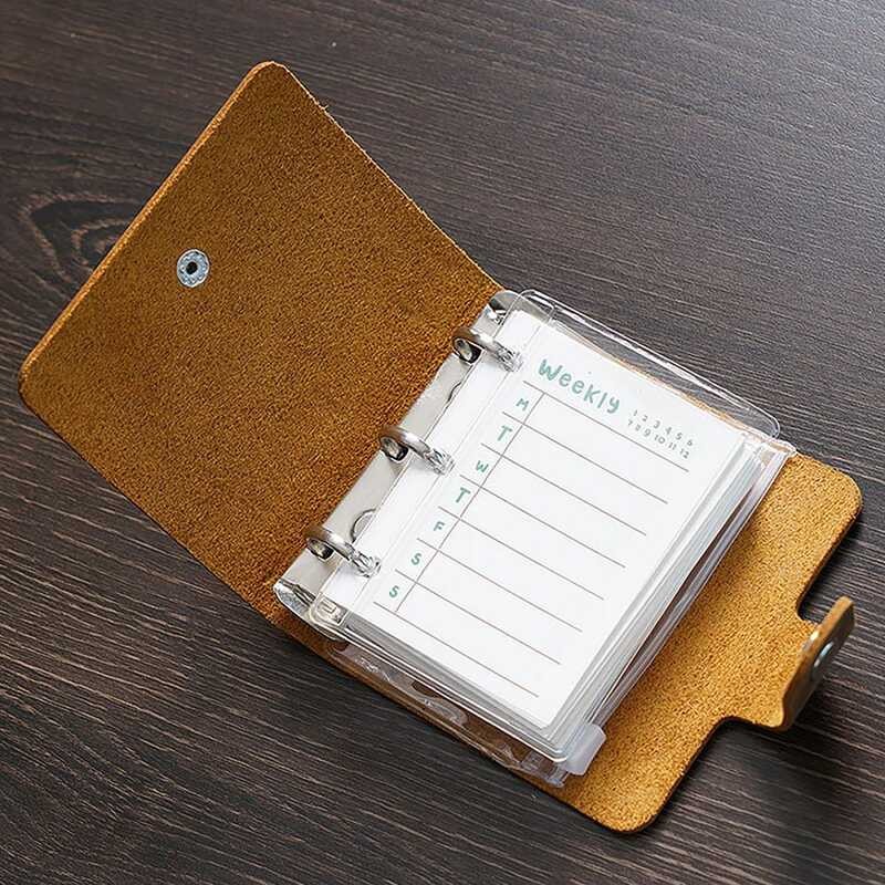 Genuine Leather A9 Refillable Journal Writing Notebook, Portable Pocket ...