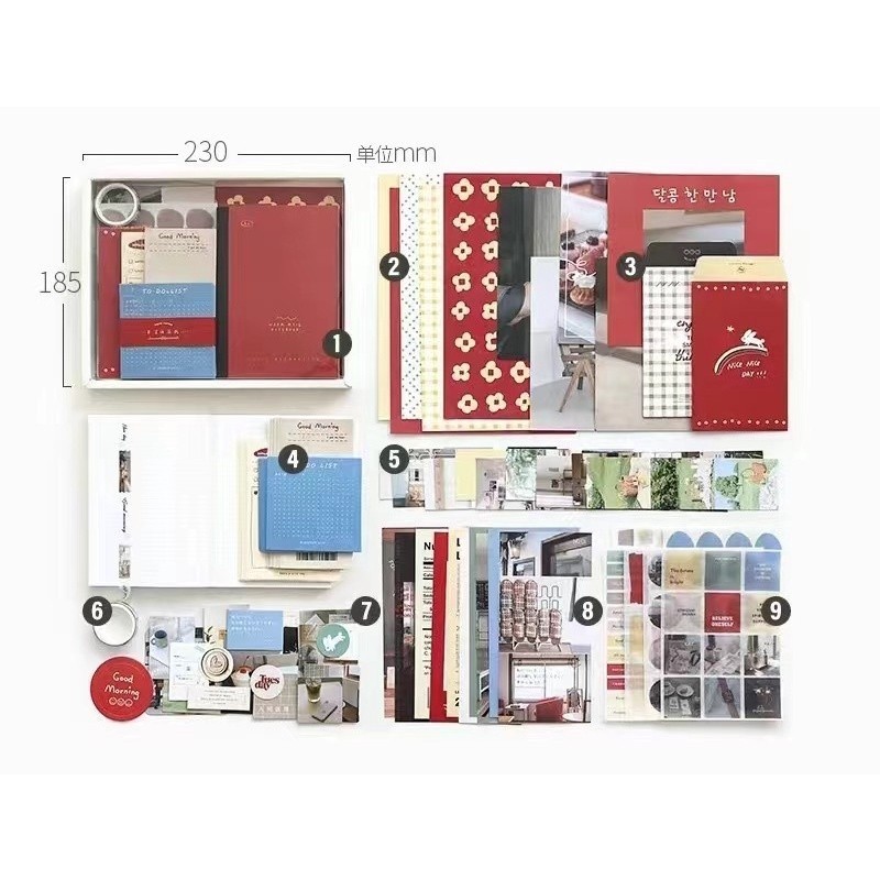 【155pcs】Journal Kit Set Gift Box/Agenda Set Pack/Cute notebook/cute ...