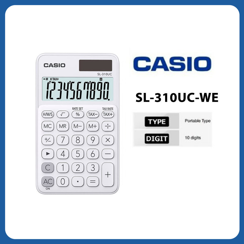 Casio SL-310UC-WE (White) Colorful Pocket Calculators MY STYLE ...