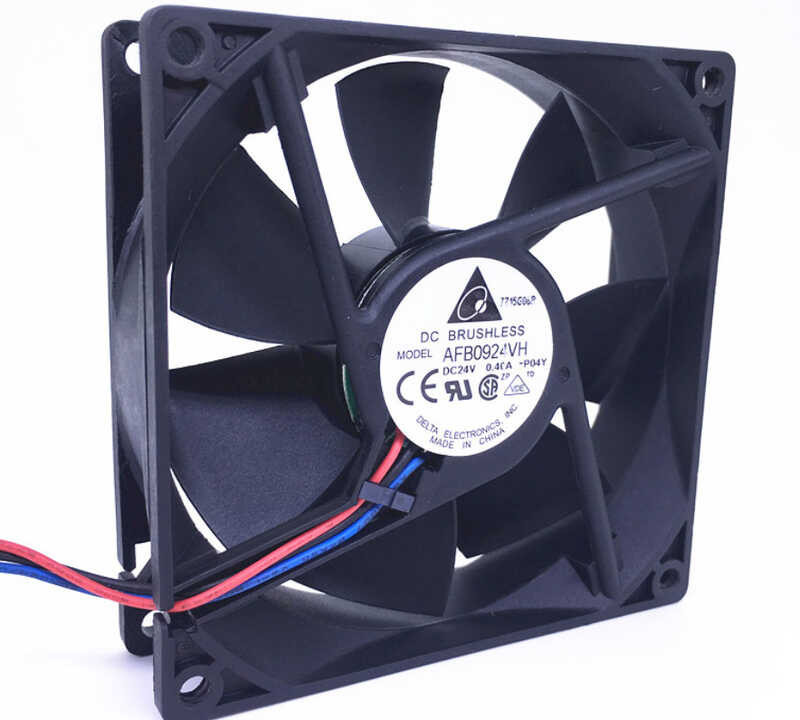 thumbnail image 2 of Delta AFB0924VH 92mm 24V 0.4A 2-Pin PC Cooling Fan – 1700 RPM, 67CFM, Ball Bearing 2 of 6