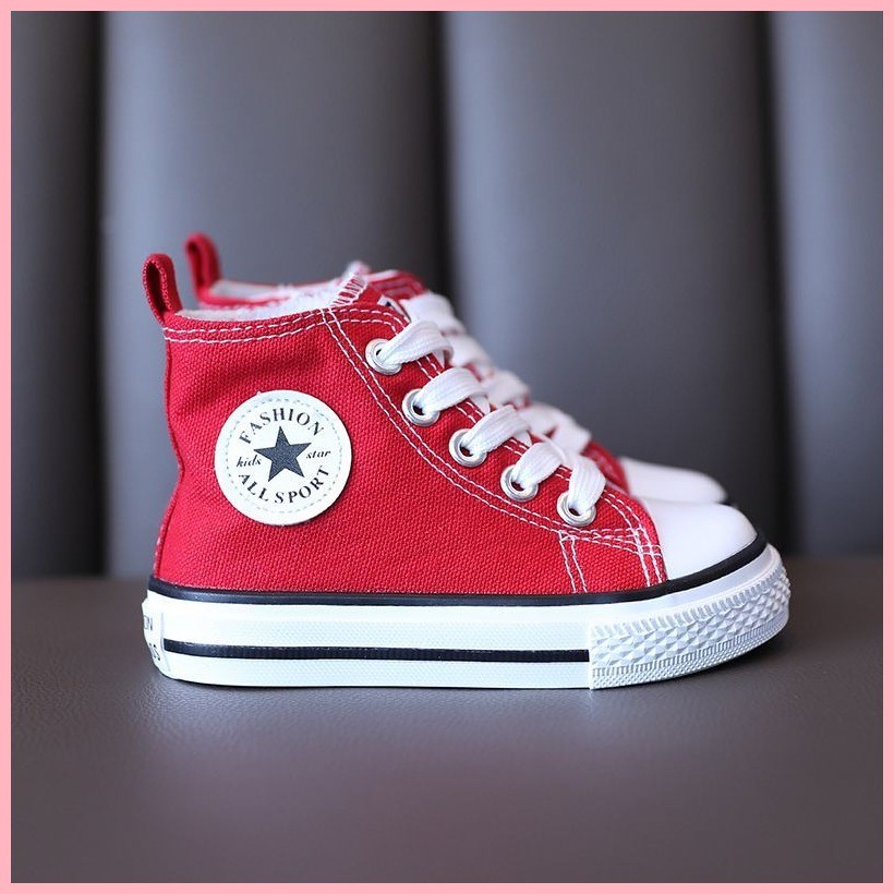 New High top canvas shoes for kids girls rubber skate shoes for kids boy size 24 36