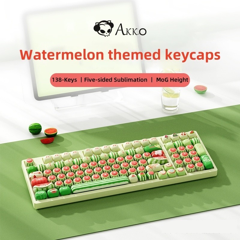 Akko 138Keys Watermelon Theme Keycaps Highquality Detachable Nonslip