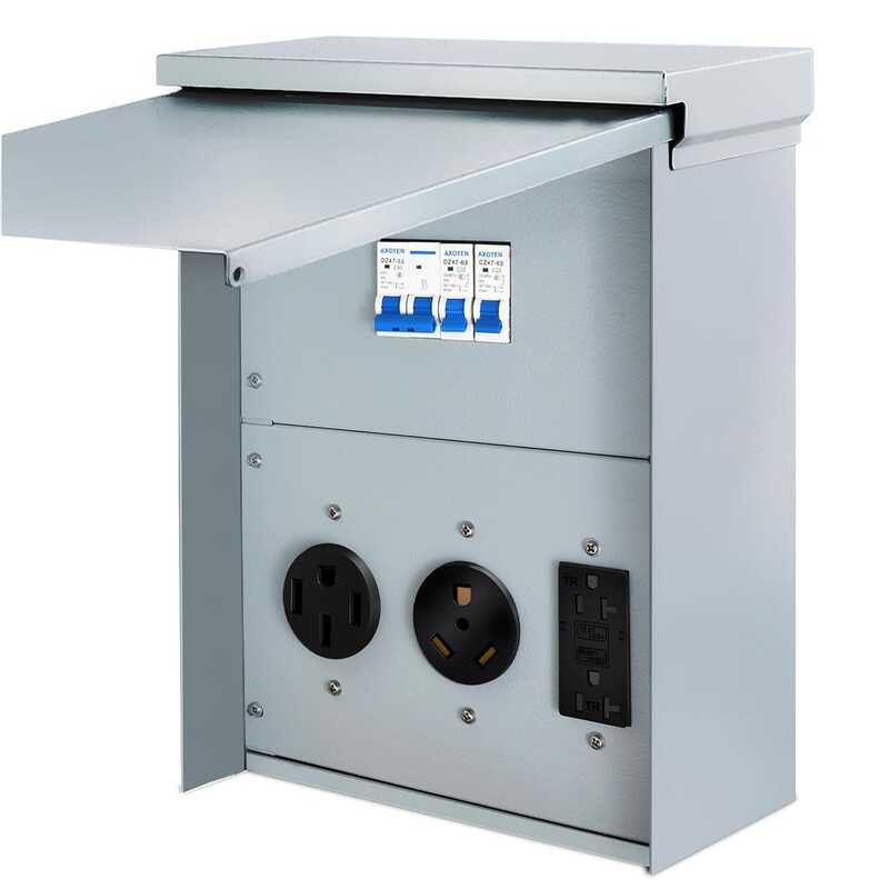 Power GTYORUS Temporary Outlet Panel RV Electrical Box with 20, 30, 50 ...