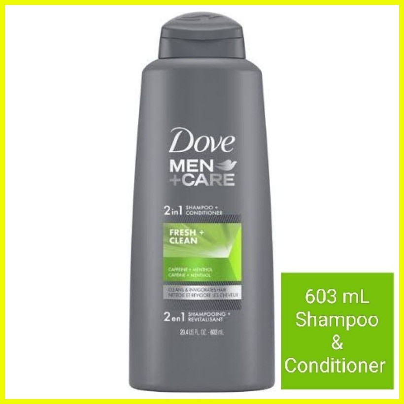 Dove Men Care Fresh + Clean 2in1 Shampoo & Conditioner 603mL Shopee