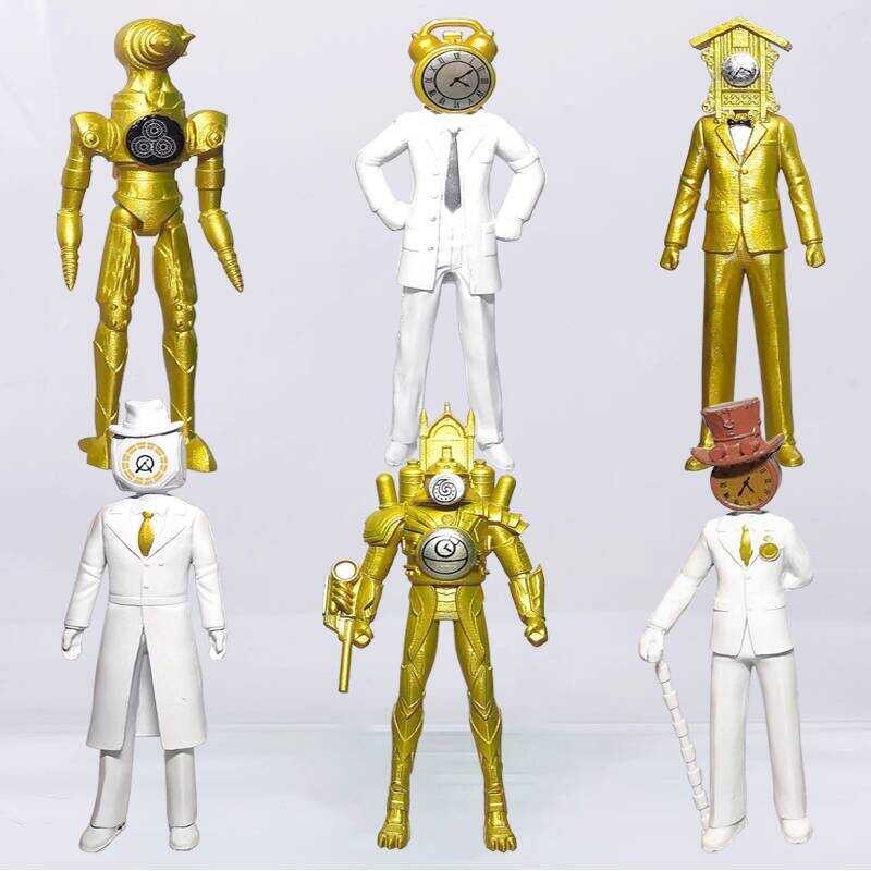 White Clothes Alarm Clock Man Stopwatch Man Toy Fig Hand Figure Golden ...