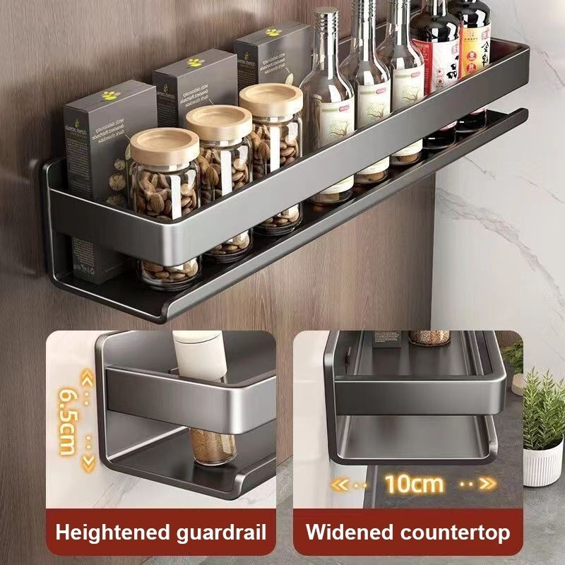 Wall Mounted Condiments Organizer Utensils Spice Rack Holder Kitchen ...