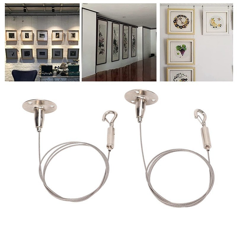 1.5m Wire Rope Hanger Billboard Hang Rope Acrylic Lock Sign Self ...