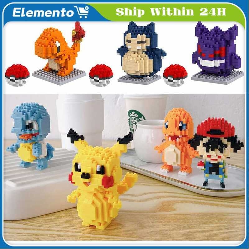 Pokemon Cartoon Building Blocks Toy Kids DIY Nano Mini Legoe Poke Ball ...