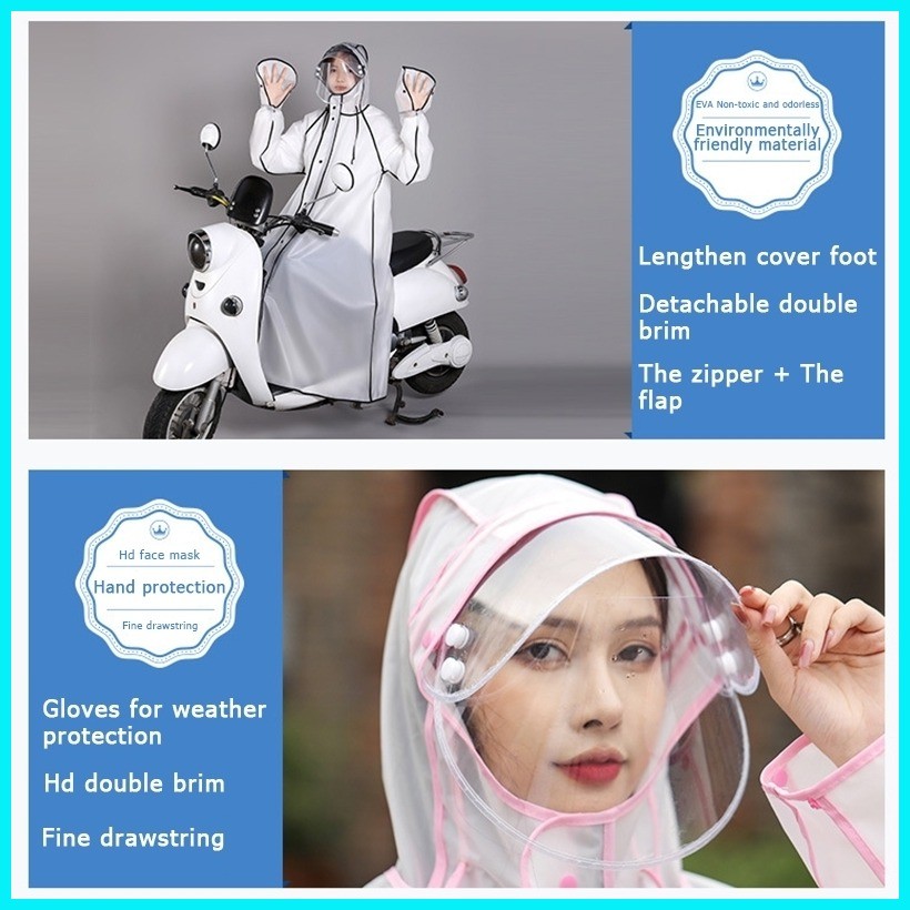 Raincoat Long Full Body Motorcycle Poncho Outdoor Waterproof Raincoat ...