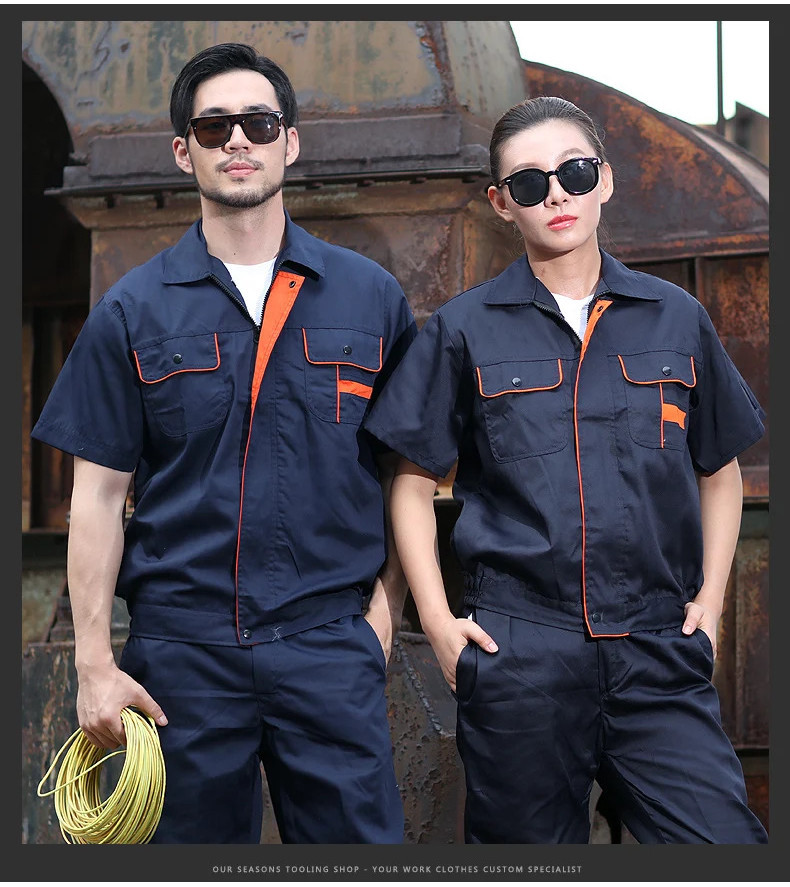Summer Short Sleeve Overalls Men's Auto Repair Workwear Engineering ...