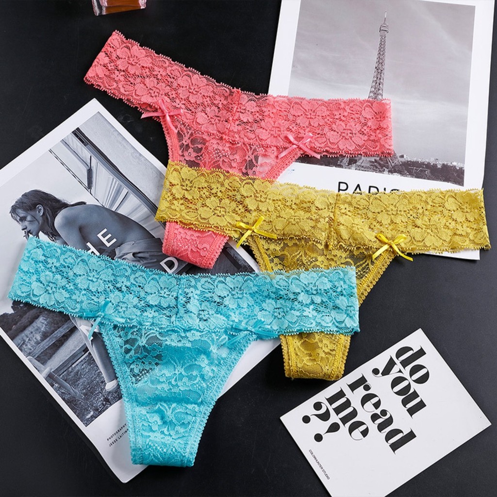 ZXYOUPING Women Lace Thong Sexy See Through Temptation Panties Low ...