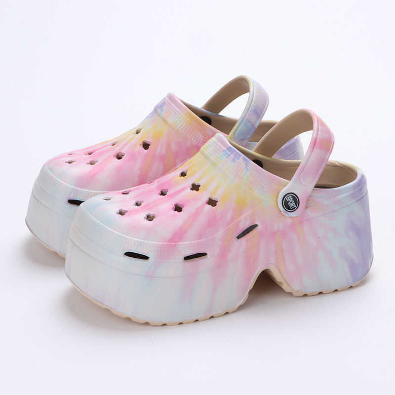 Fashion Colorful Chunky Platform Sandals Summer High Wedge Heel Clogs ...