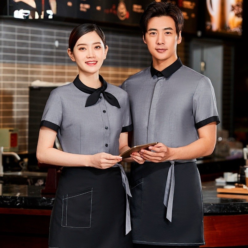 Summer Men Waiter Uniform Hotel Food Service Waitress Uniforms Cafe ...