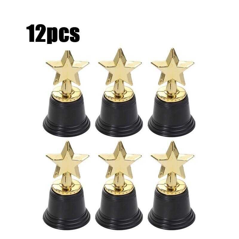 12Pcs Mini Star Trophy Awards Children Winner Golden Trophies For Kids ...
