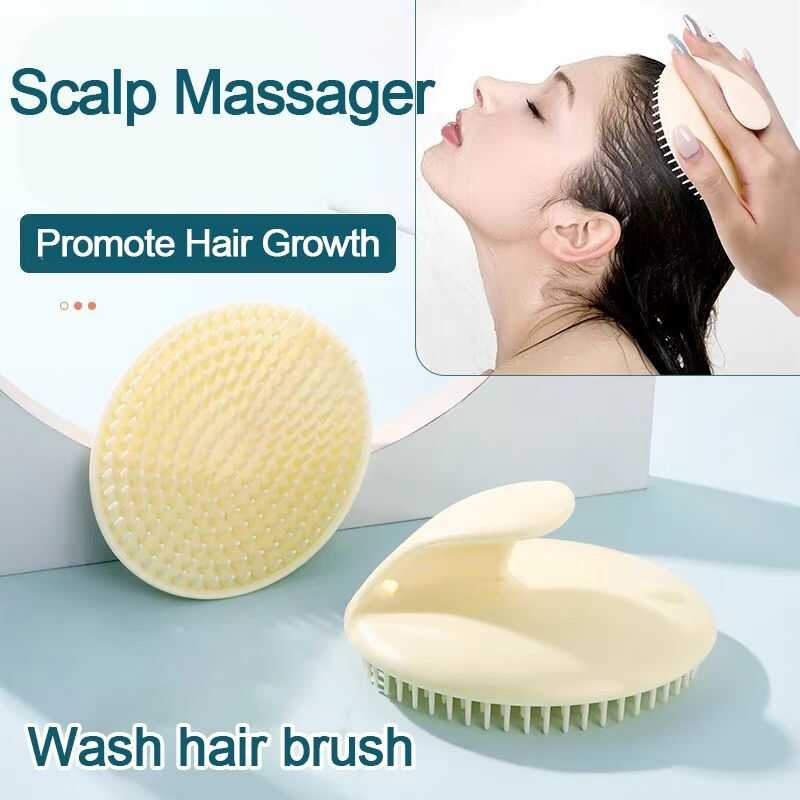 Japanese Silicone Scalp Massager Shampoo Brush Head Shower Clean Scrub ...