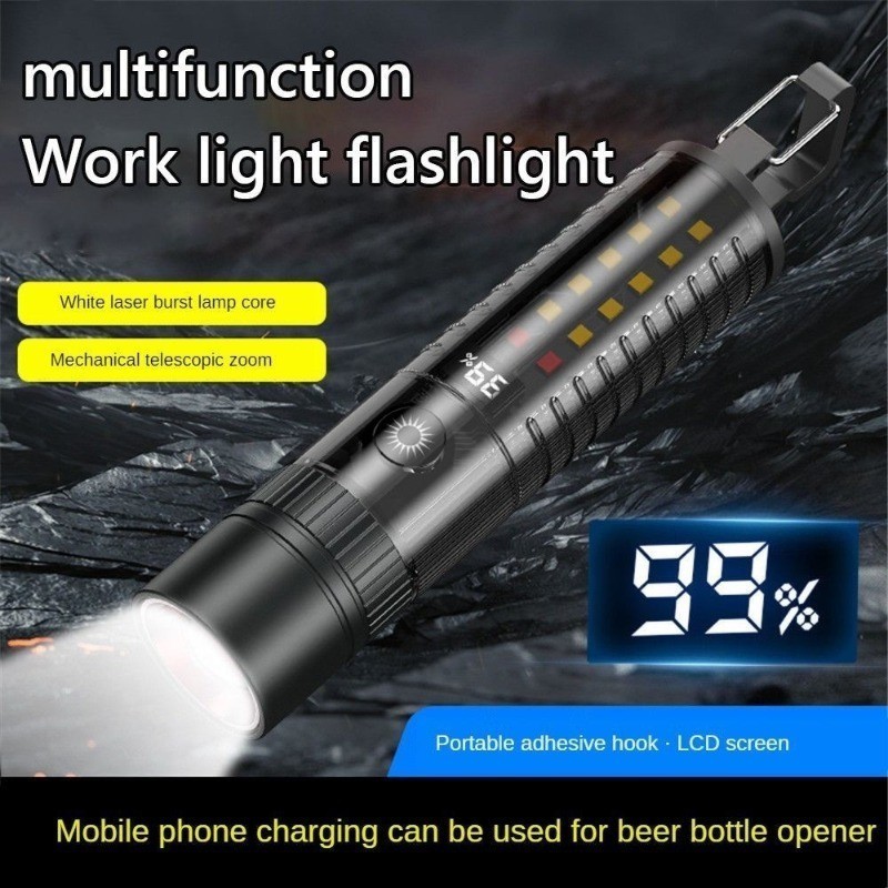 NEW Rechargeable Super Bright Flashlight 6 Mode High Lumens Laser ...