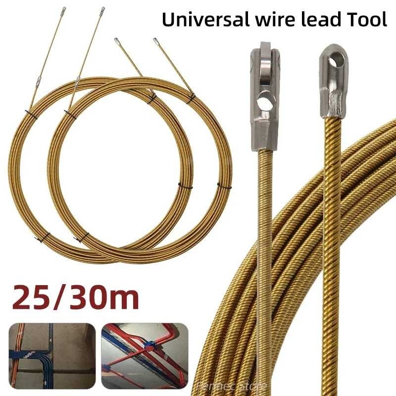 Fish Tape 20m Stainless Steel Cable Puller Kit W/Guide Wheel