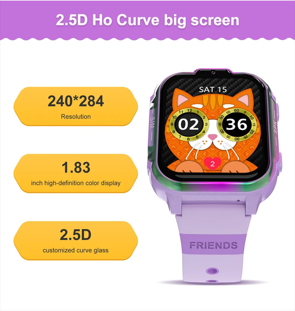 2024 New SIM 4G Kids Smart Watch GPS History Location Display HD Video ...