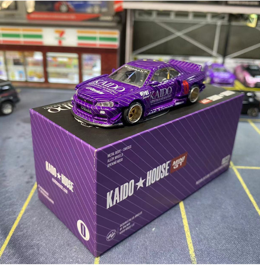 KAIDO HOUSE MINI GT 1:64 R34 GT-R34 055 048 049 Alloy CAR MODEL