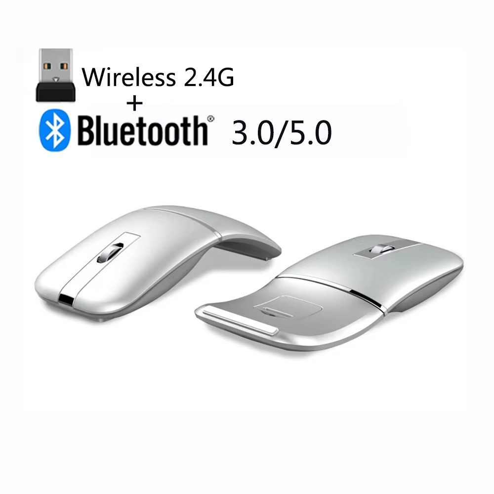 Computer Mouse Rotatable Mice Rechargeable Ultra-thin Silent Tri-mode ...