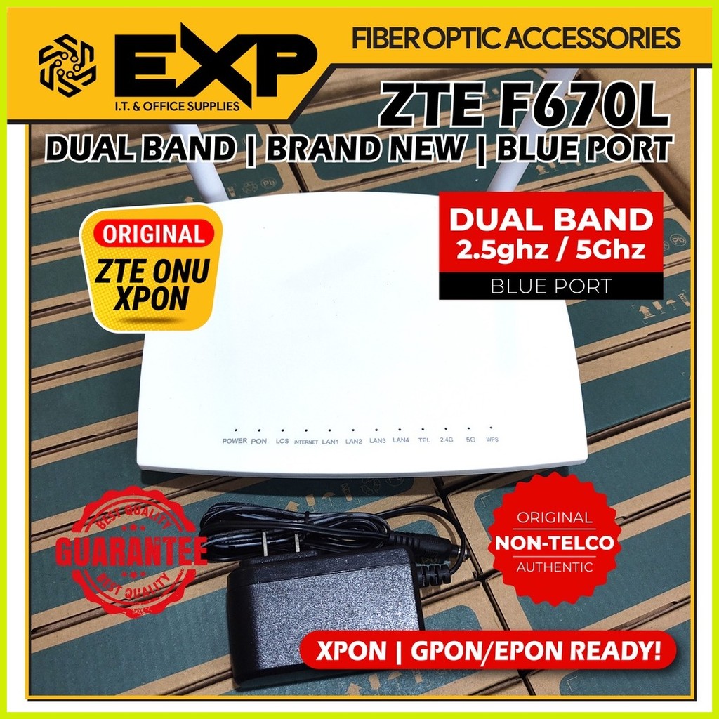 ZTE ONU ROUTER F670L DUAL BAND BLUE PORT XPON BRAND NEW