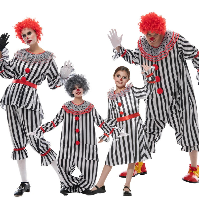 2 Kinds Circus Clown Joker Men Asymmetric Cosplay Costume