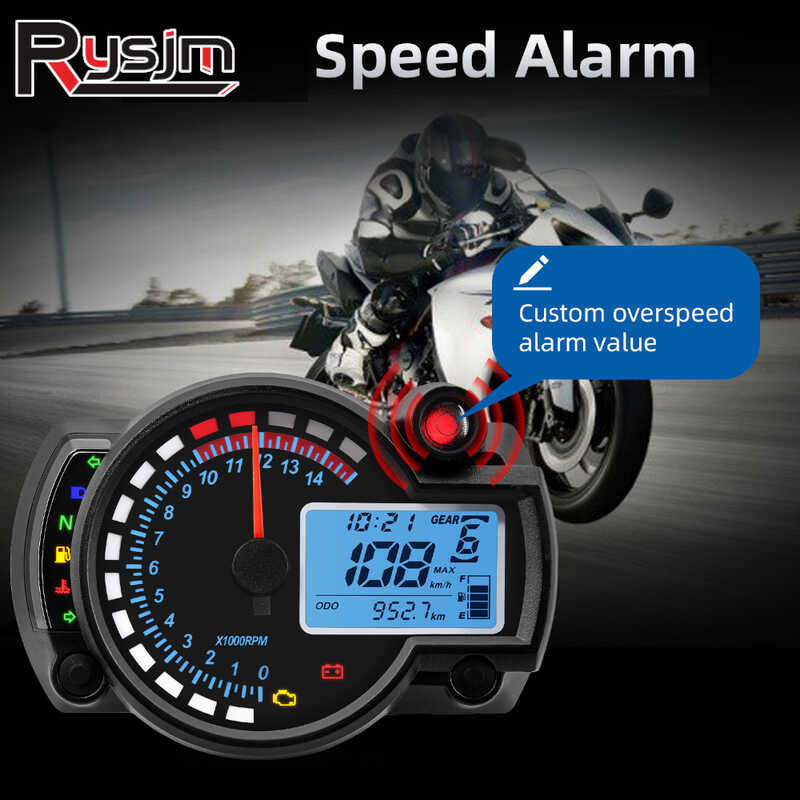 Universal 12V Motorcycle Dashboard Speedometer LCD Digital Speedometer