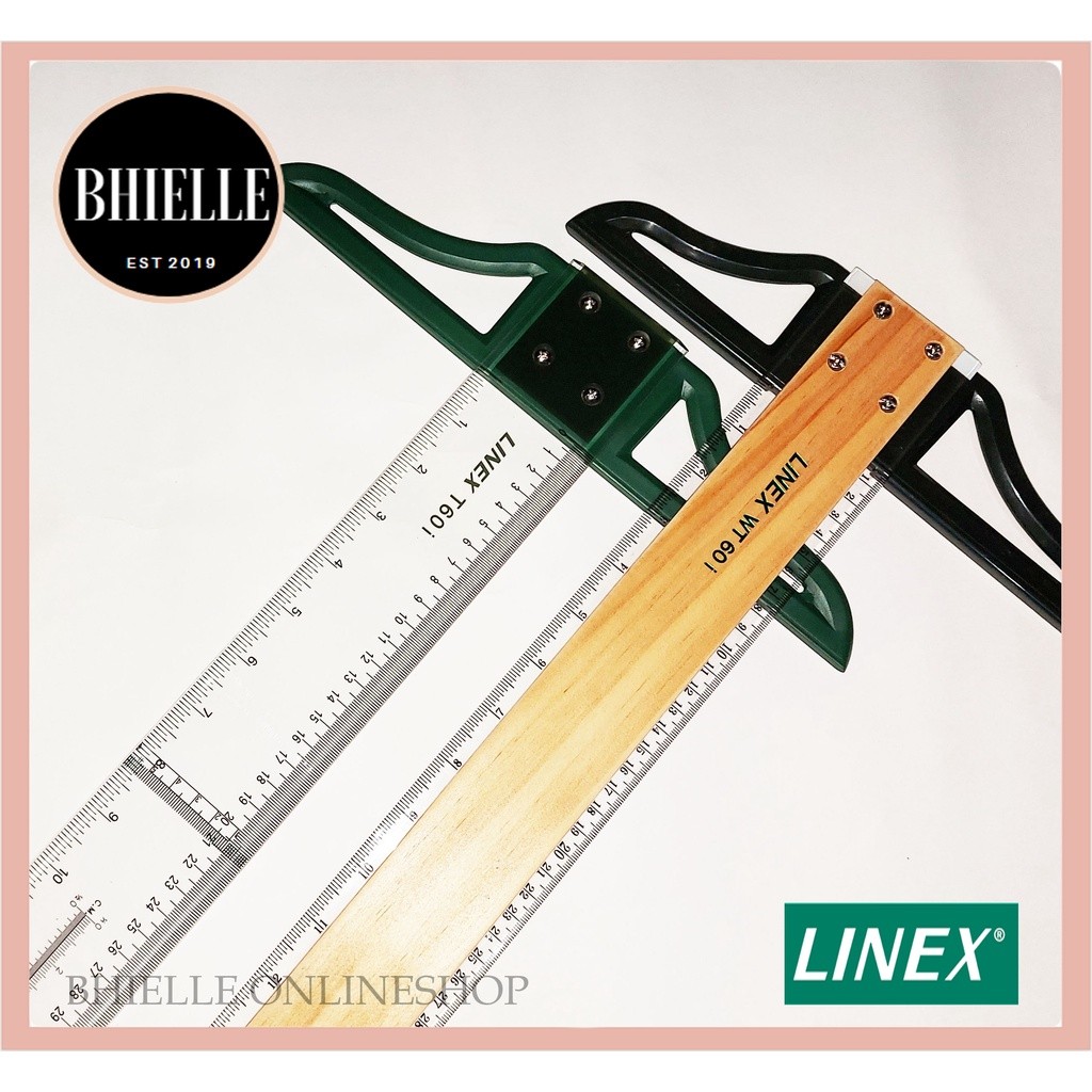 LINEX T-SQUARE Ruler with Detachable Head Acrylic / Wooden 24inches w ...