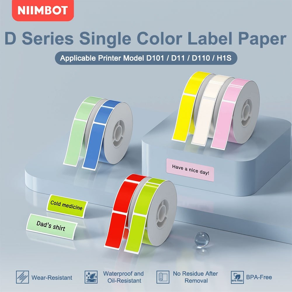 Wit Labels Papier voor D11 D110 D101 Label Maker 3Rolls White 12x40mm