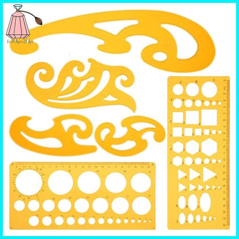 6 Pieces French Curve and Template Ruler Set Drawing Template Tool ...