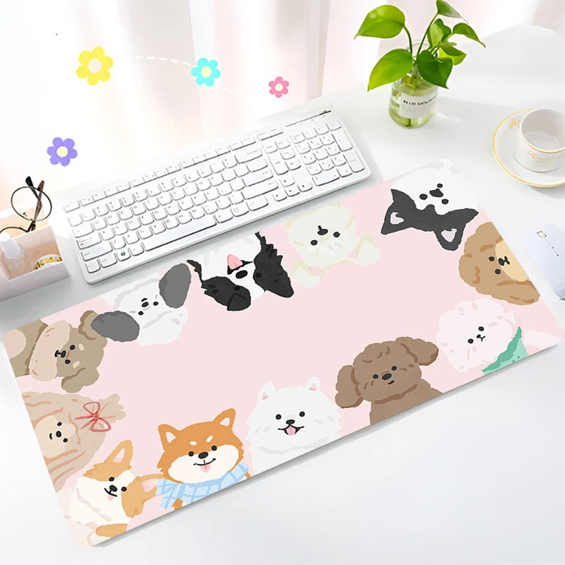 Kawaii Corgi Dog Mouse Pad PC Cute Cartoon Pink Desktop Mouse Mat ...