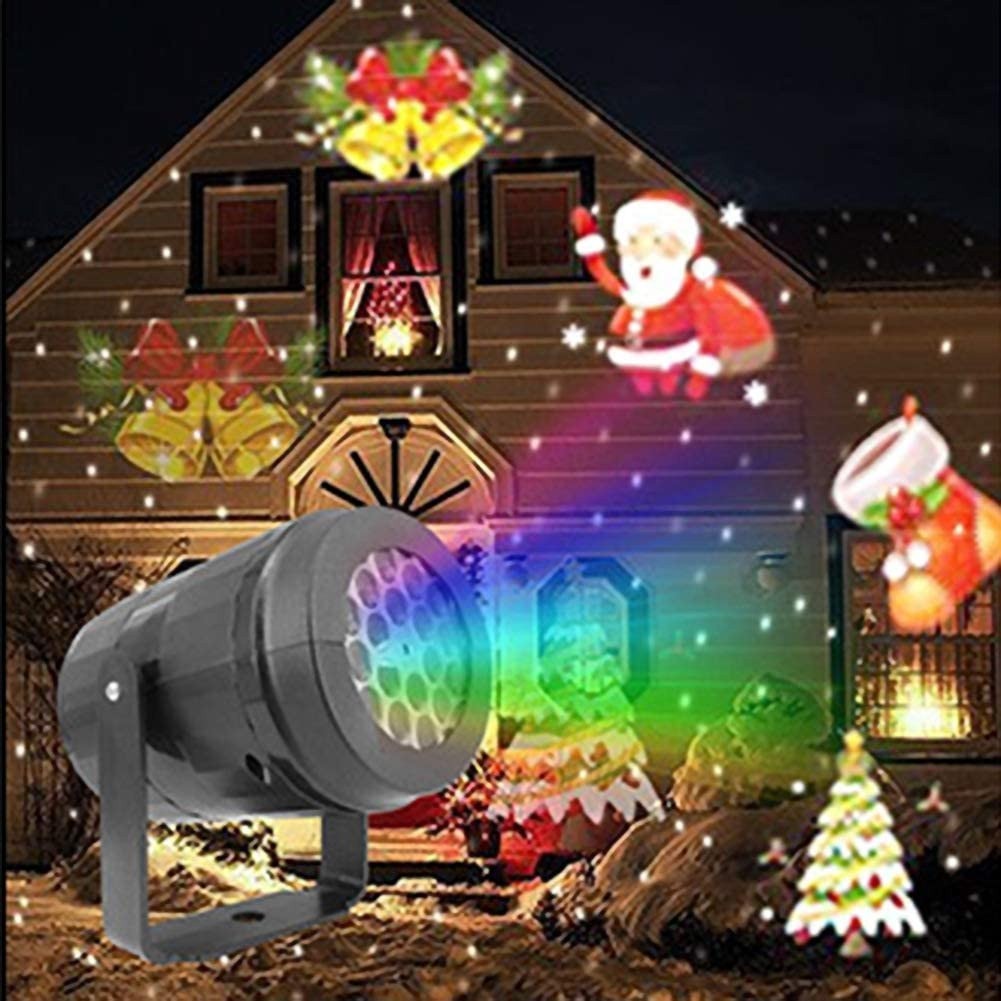 PEIDUO Christmas Projector Lights Outdoor, Multicolor Rotating Snowfall