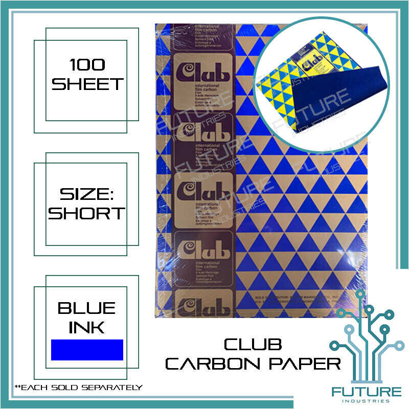 Club ☥ Paper Blue Ink Long Short Size (100) Sheet Per Box Carbon Easy ...