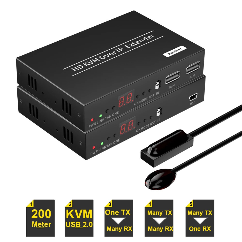 150M HDMI KVM Extender Matrix over IP Cat6 Rj45 Cable HDMI USB Extender