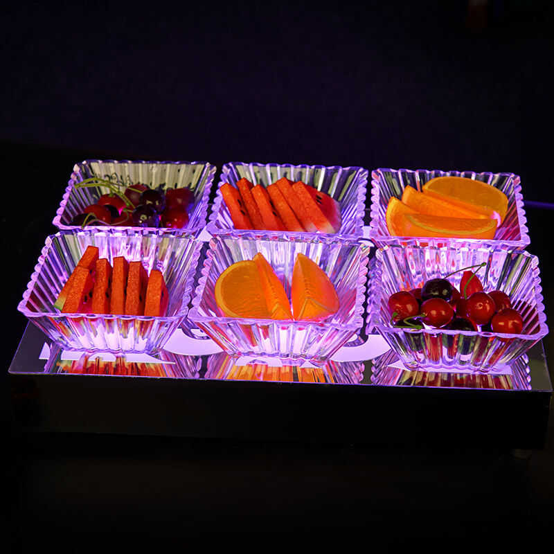 Plate Bar Snack Luminous Led Charging Creative V Snack Dish Acrylic ...