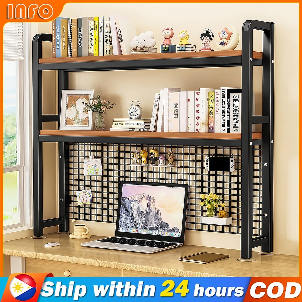2 Layer Bookcase Wooden Bookshelf Desktop Book Rack Organizer Desk ...