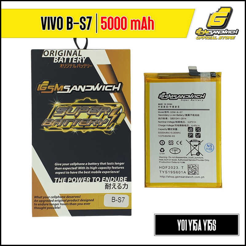 GSMSand Super Battery B-S7 para sa VIVO Y01 Y15s Y15a 5000mAh 8 ...